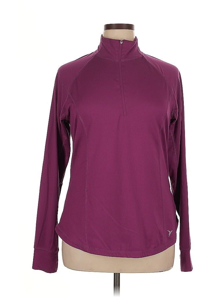 Pre-owned Active By Old Navy Long Sleeve Blouse In Burgundy
