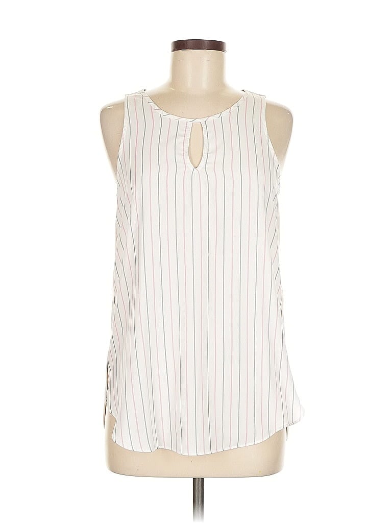 ANN TAYLOR Pre-owned Tank Top Ivory Halter Neckline Tops In White