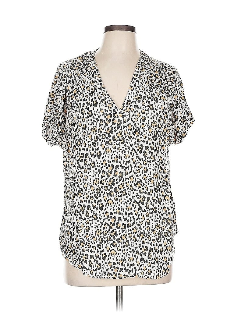 Pre-owned Gap Short Sleeve Blouse In Silver