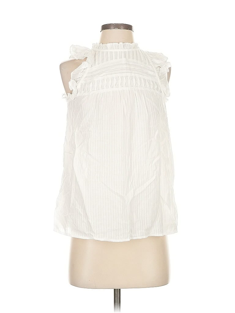 Pre-owned Ann Taylor Loft Sleeveless Blouse In White