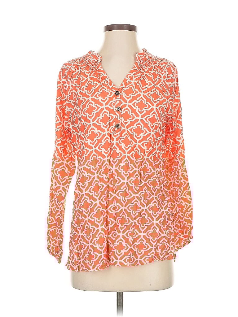 Pre-owned Escapada Long Sleeve Blouse In Orange