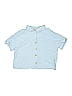 No Comment 100% Cotton Solid Blue Short Sleeve Button-Down Shirt Size 14 - photo 1
