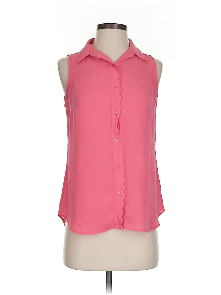 Pre-owned Banana Republic Factory Store Sleeveless Button Down Shirt In Pink
