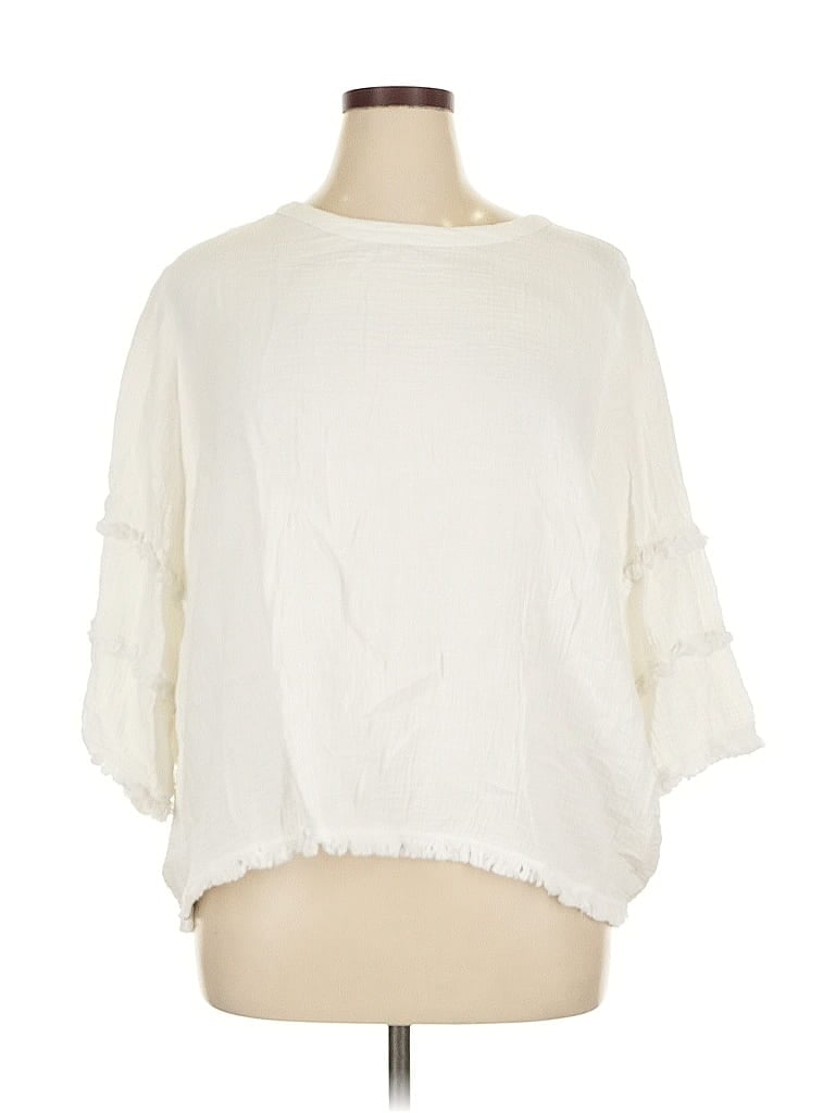 Pre-owned J By Joie 3/4 Sleeve Blouse In White