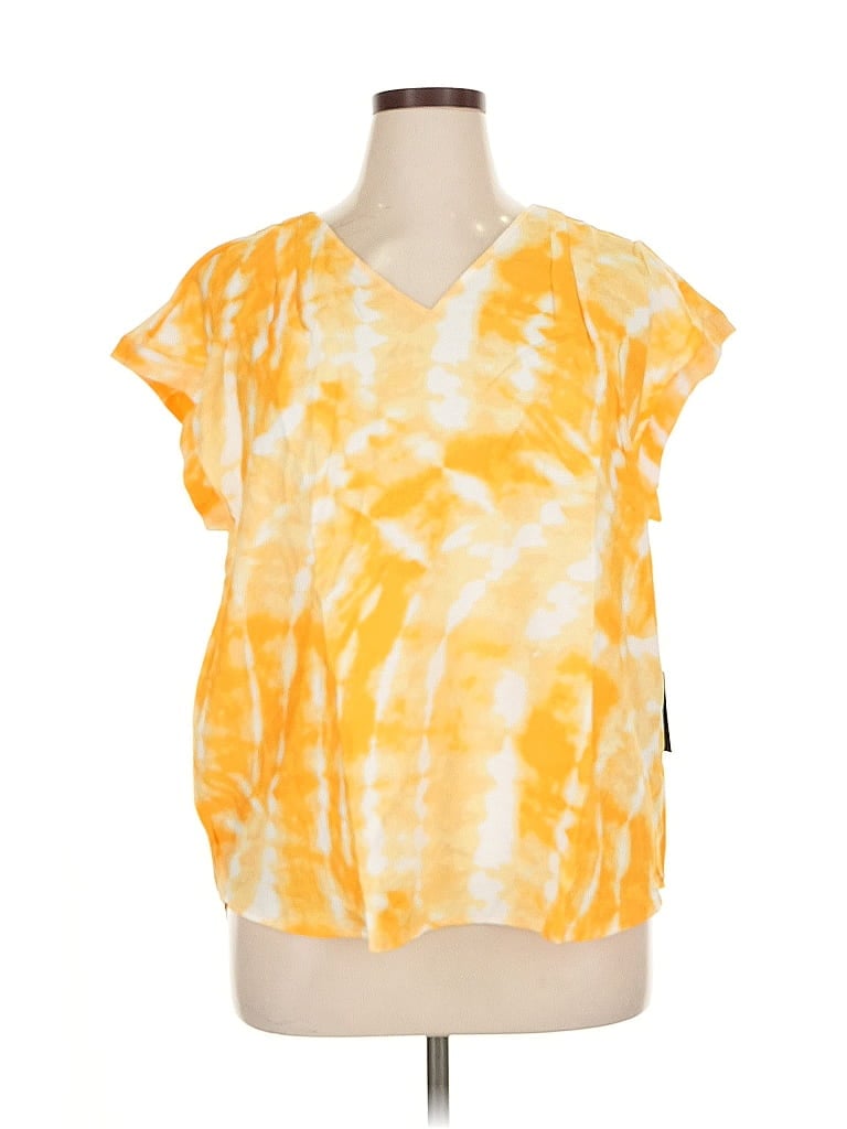Simply Vera Vera Wang Short Sleeve Blouse In Yellow