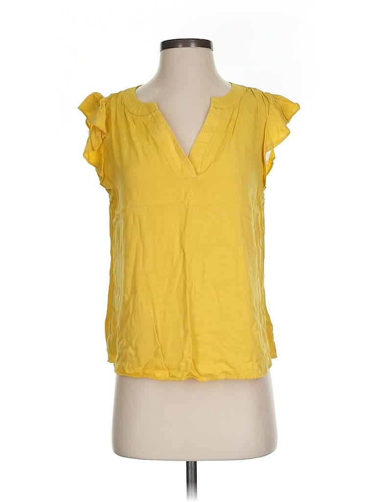 Pre-owned Andree By Unit Short Sleeve Blouse In Yellow