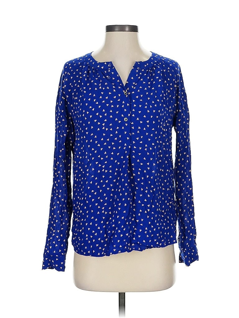 Pre-owned Juicy Couture Long Sleeve Blouse In Blue