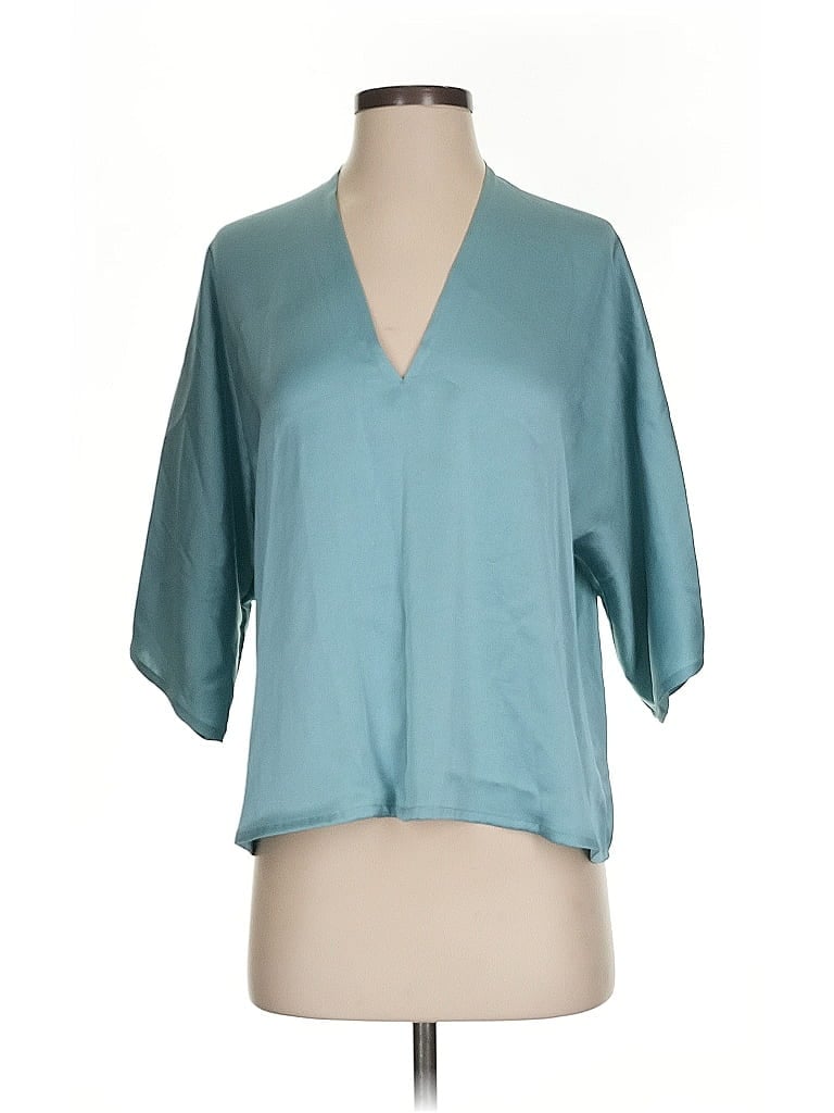 Pre-owned The Reset Short Sleeve Blouse In Blue