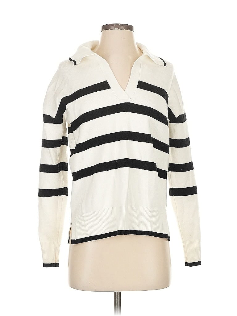 Pre-owned Max Studio Pullover Sweater In White