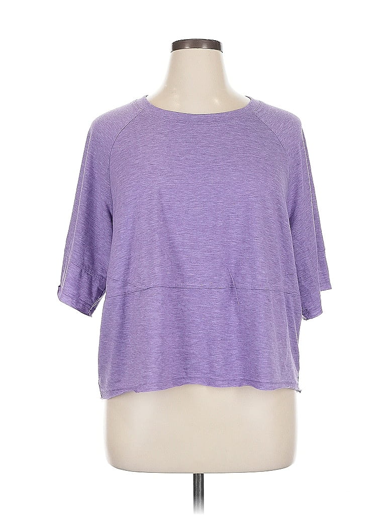 Pre-owned Unbranded 3/4 Sleeve T-shirt In Purple