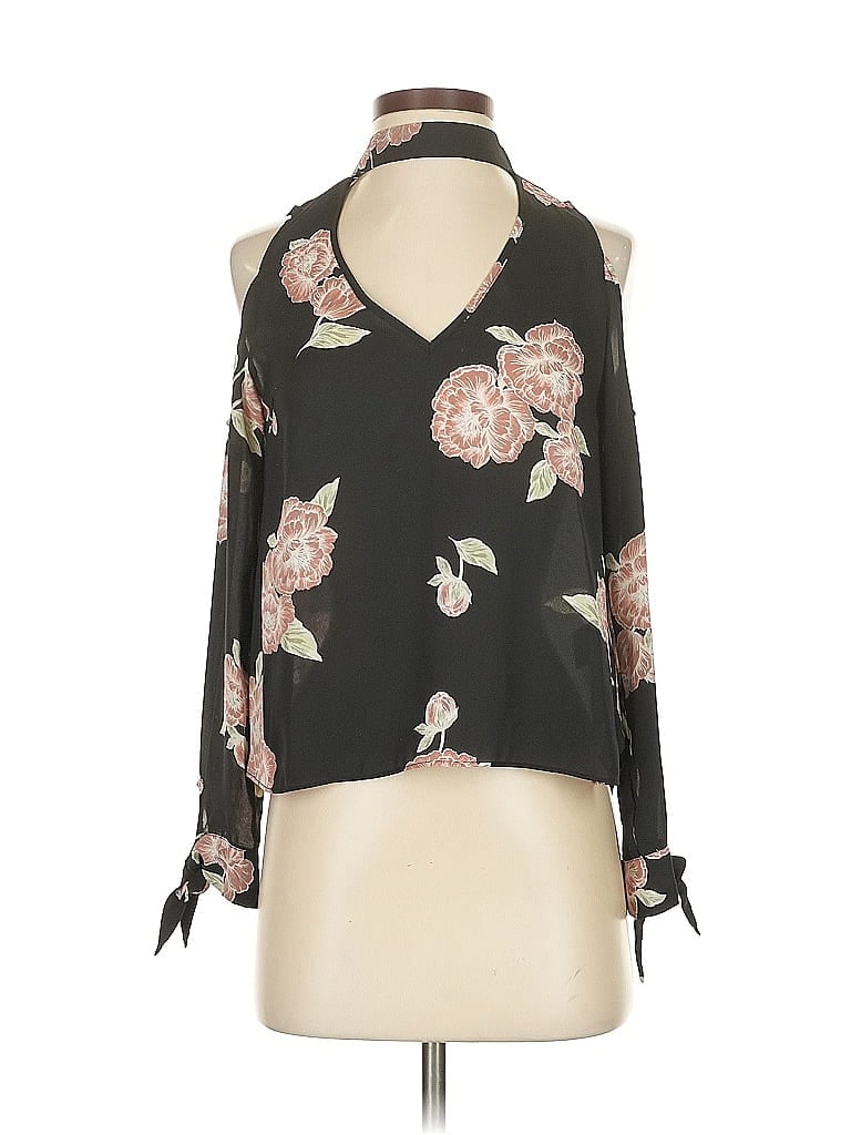 Pre-owned Cupcakes And Cashmere Long Sleeve Blouse In Black