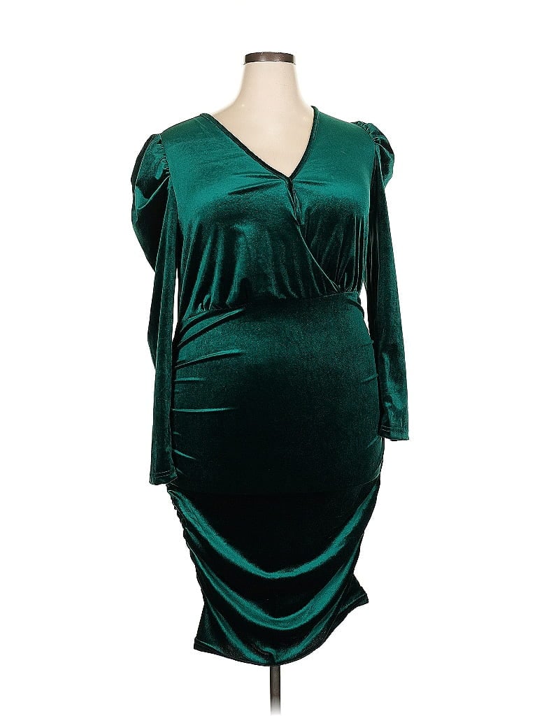 Pre-owned Shein Curve Cocktail Dress In Green