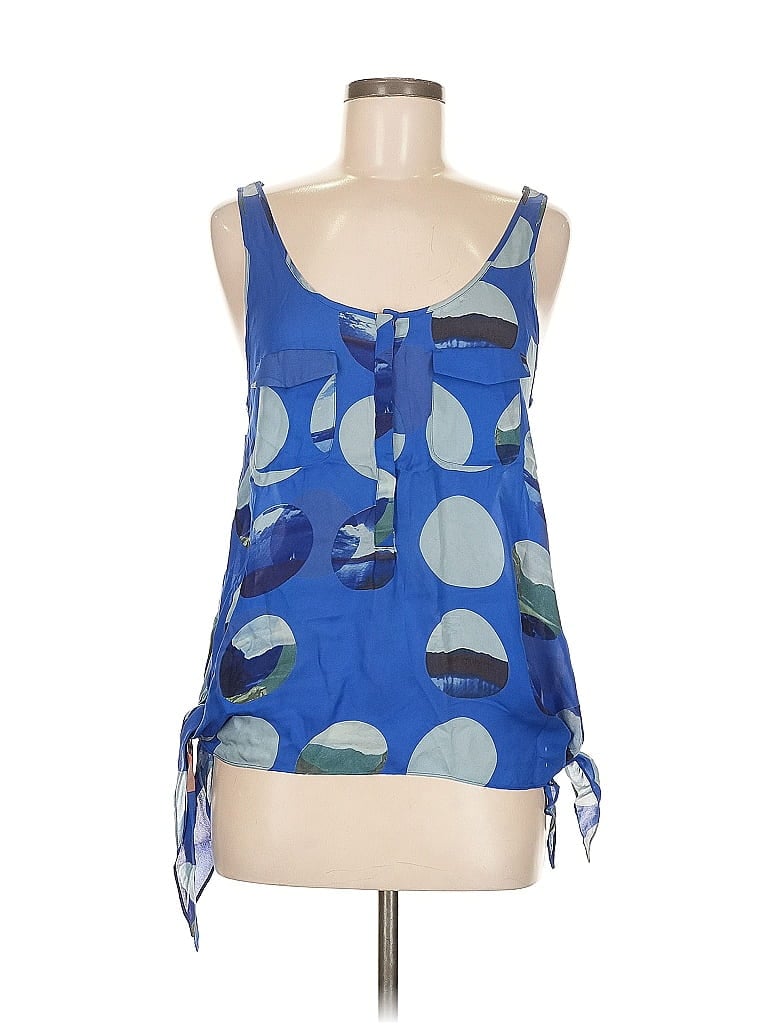 LEIFSDOTTIR Pre-owned Sleeveless Silk Top Blue Halter Neckline Tops