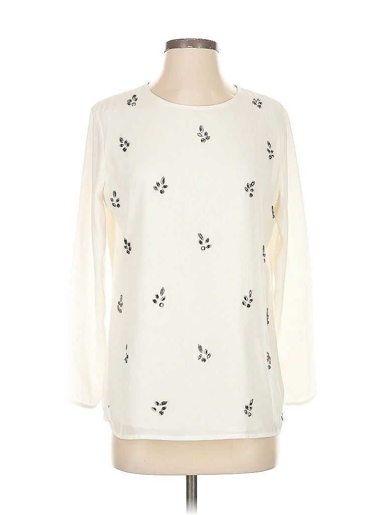 Pre-owned Banana Republic Long Sleeve Blouse In White