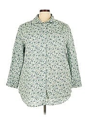 Roaman's 3/4 Sleeve Button Down Shirt