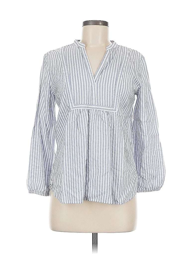 Pre-owned Ann Taylor Loft Outlet 3/4 Sleeve Blouse In Blue