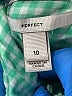 Perfect Moment Checkered-gingham Green Long Sleeve Button-Down Shirt Size 10 - photo 3