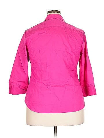 Lands' End 3/4 Sleeve Button-Down Shirt (view 2)
