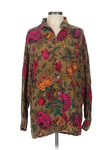 Linda Allard Ellen Tracy Long Sleeve Silk Top (view 1)