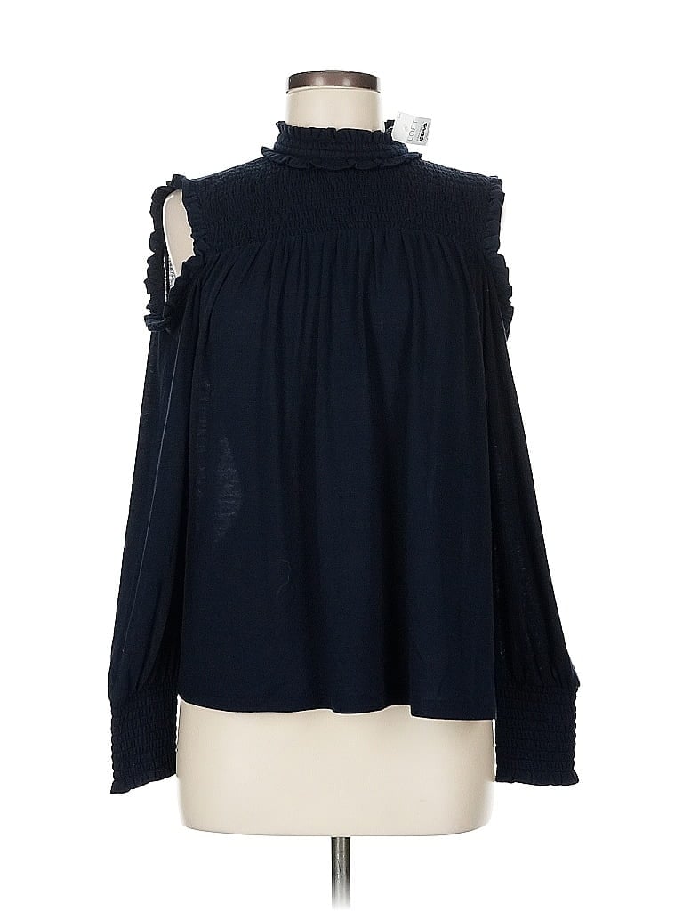 Pre-owned Ann Taylor Loft Long Sleeve Blouse In Blue