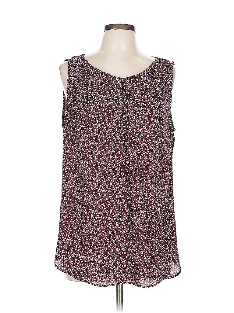 Pre-owned Ann Taylor Loft Outlet Sleeveless Blouse In Burgundy