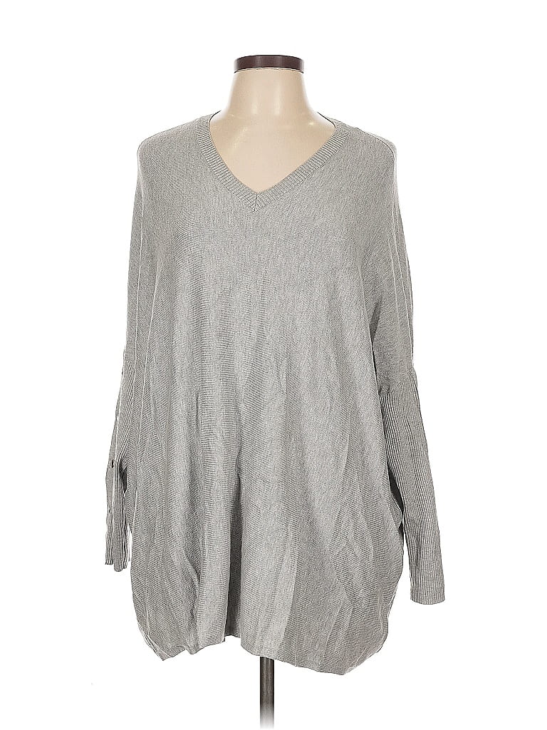 Pre-owned Rxb Long Sleeve Top Gray V Neck Tops