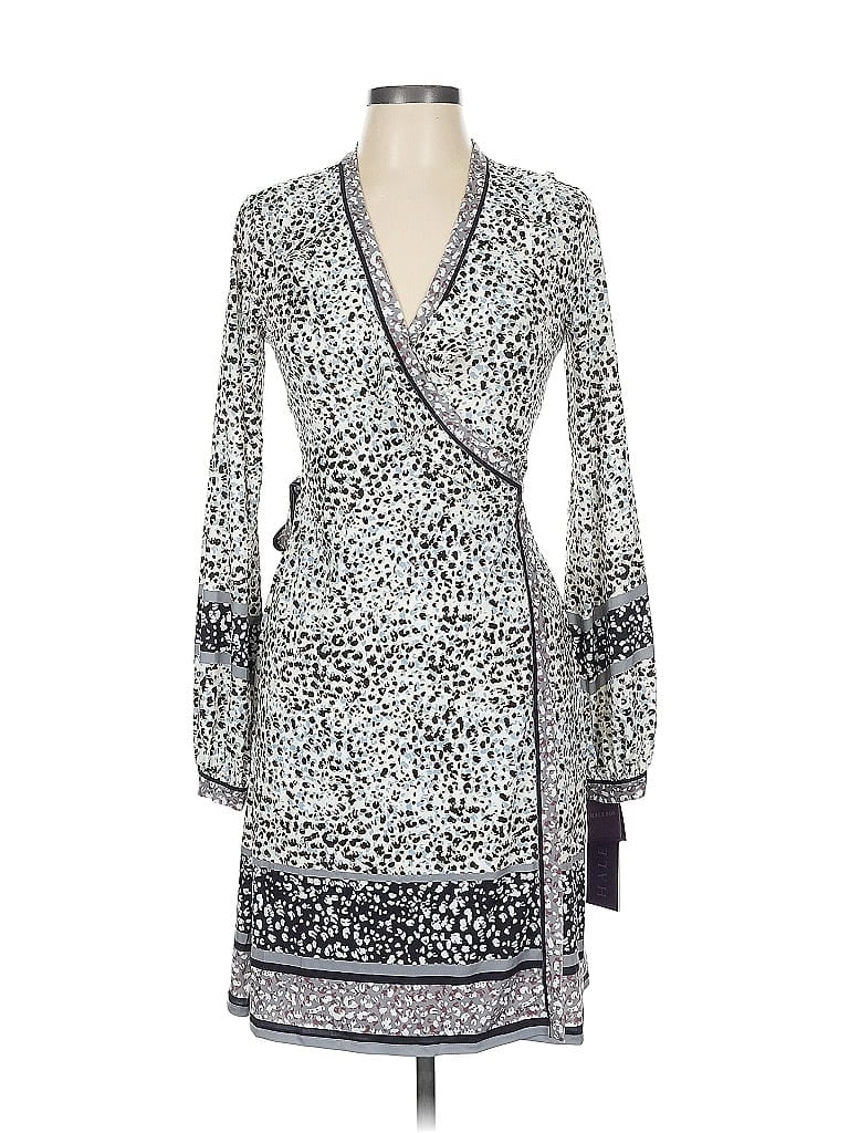 Hale Bob Animal Print Silver Cocktail Dress Size L - photo 1