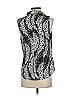 Kohl's 100% Polyester Silver Black Sleeveless Blouse Size XS - photo 2