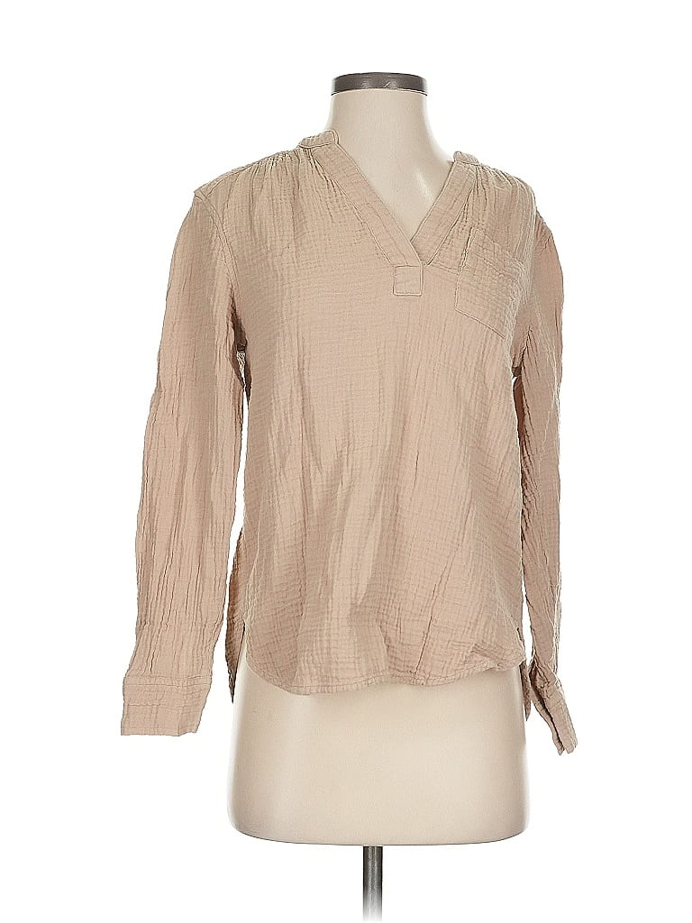 Pre-owned Gap Long Sleeve Blouse In Brown