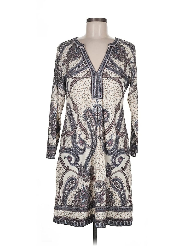 Hale Bob Paisley Silver Casual Dress Size M - photo 1