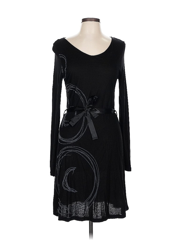 Desigual 100% Viscose Black Cocktail Dress Size L - photo 1
