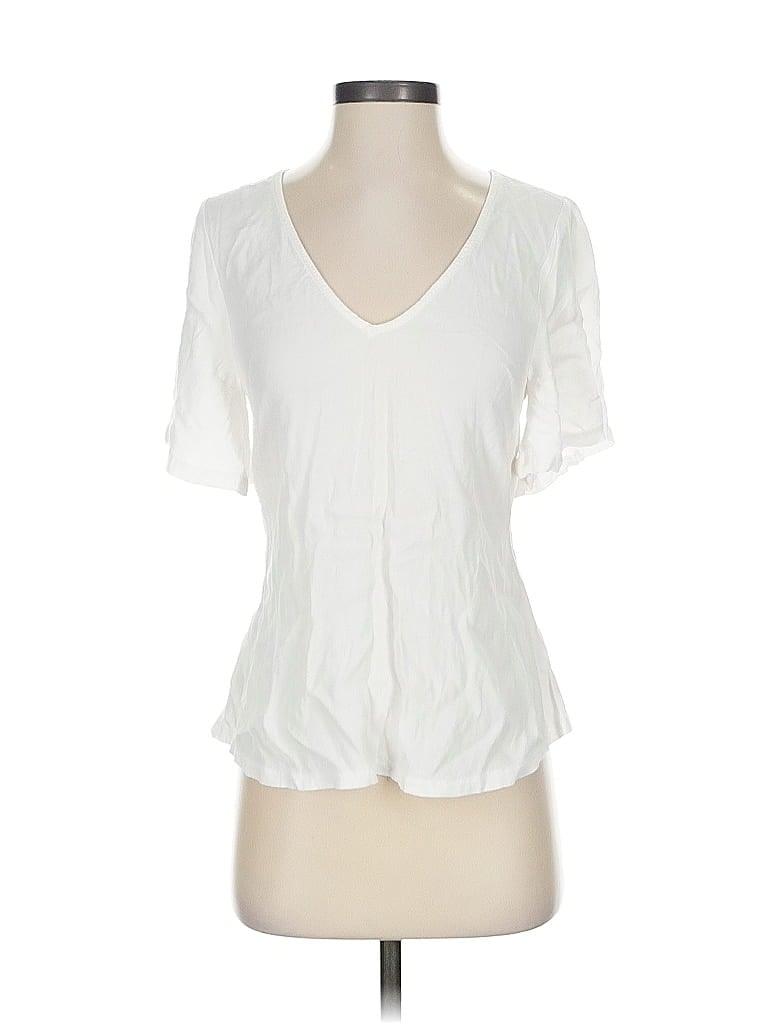 Pre-owned Tobi Short Sleeve Blouse In White