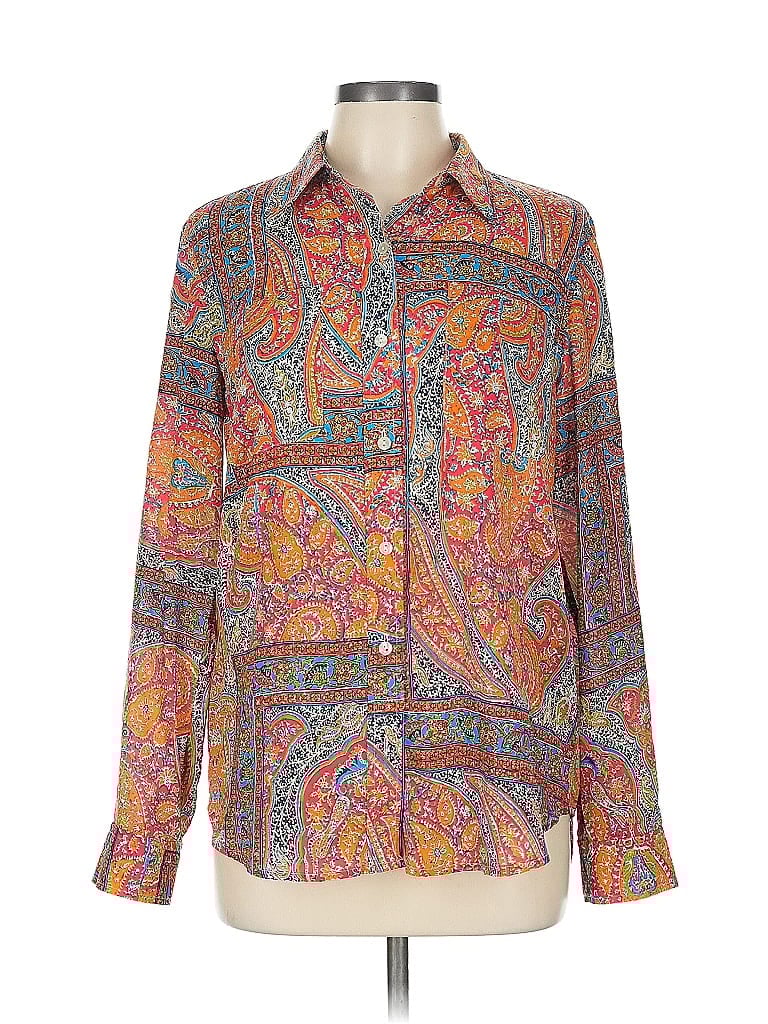 Pre-owned Jones New York Sport Long Sleeve Blouse In Red