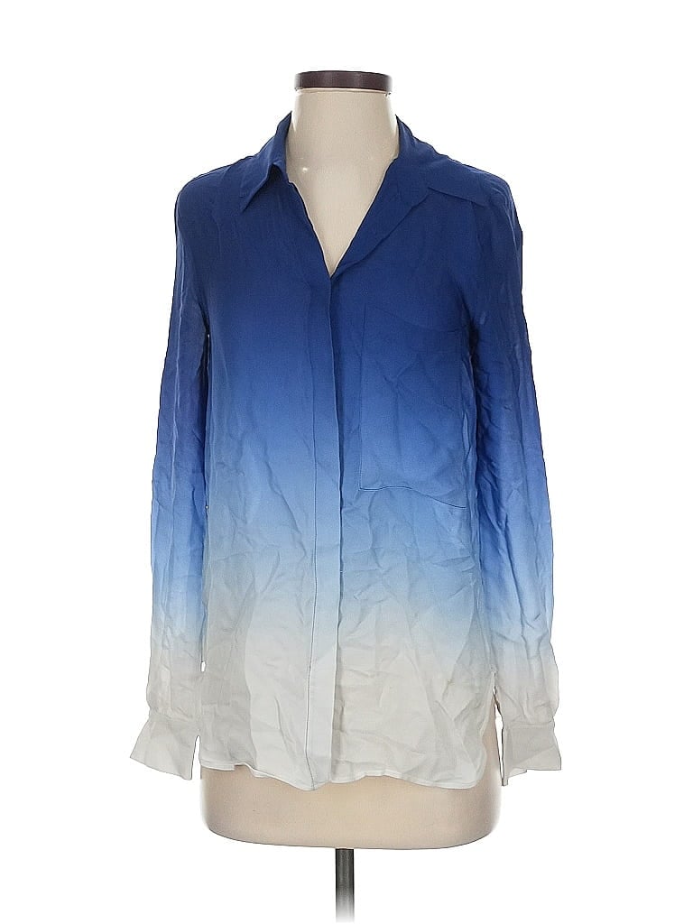 Pre-owned Haute Hippie Long Sleeve Blouse In Blue