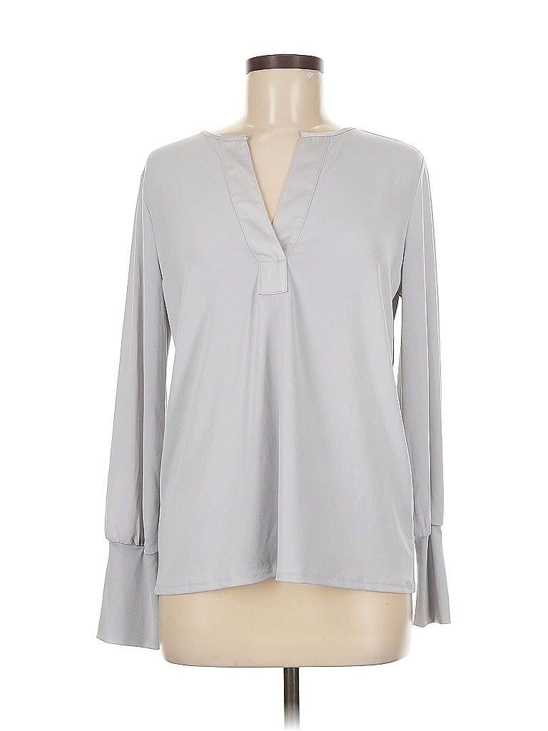 Pre-owned Banana Republic Factory Store Long Sleeve Blouse In Gray