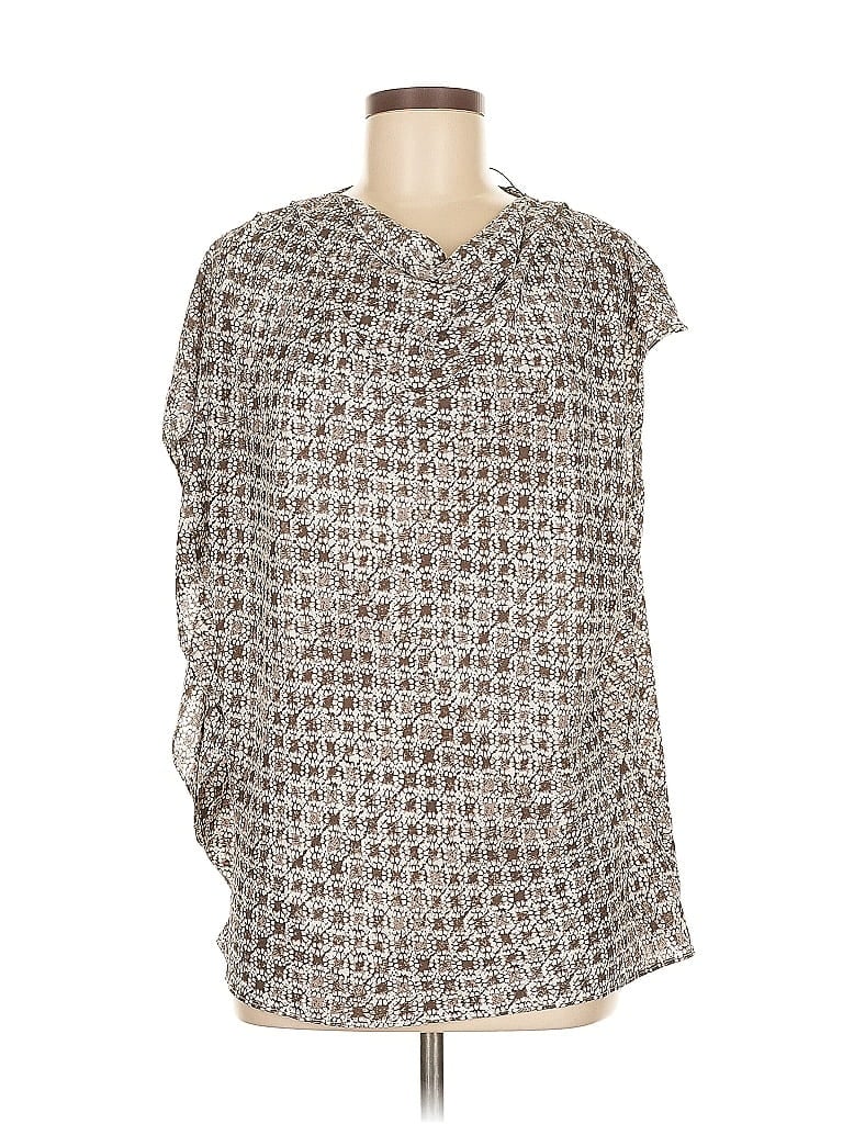 Pre-owned H By Halston 3/4 Sleeve Blouse In Silver