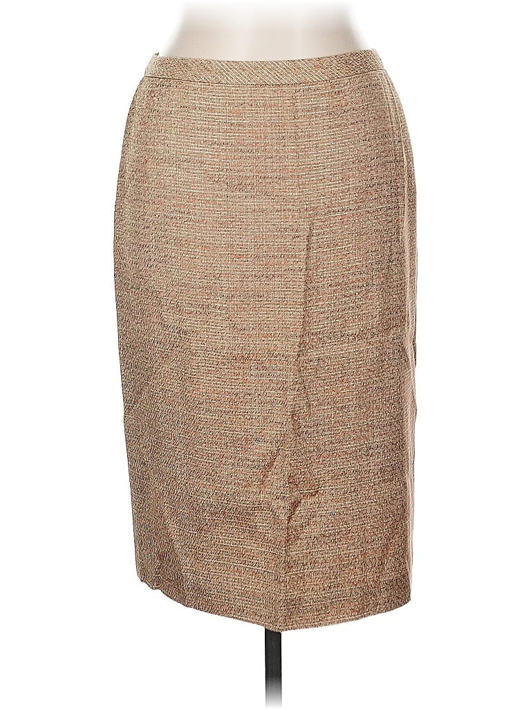 Pre-owned Linda Allard Ellen Tracy Formal Skirt In Brown