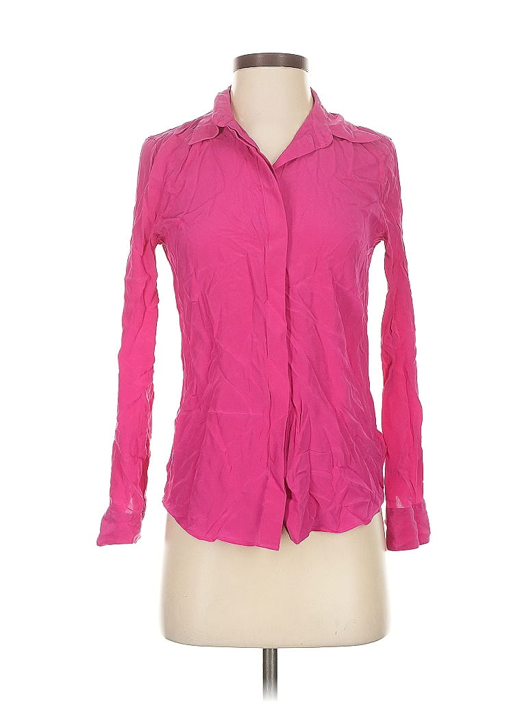Pre-owned Babaton Long Sleeve Button Down Shirt In Pink