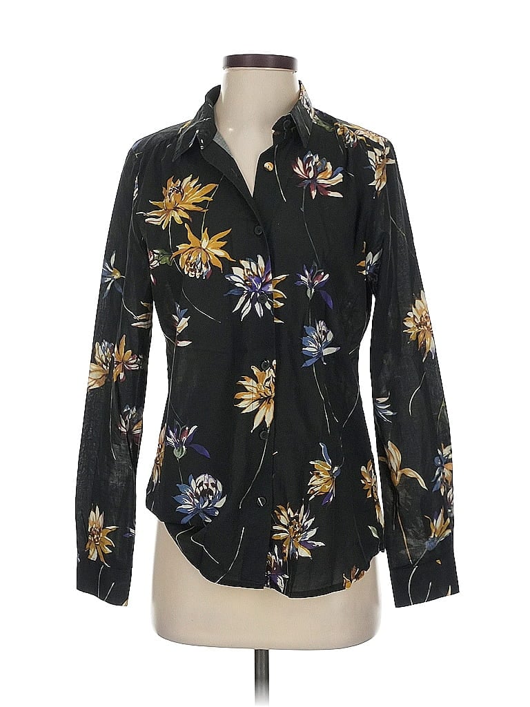 Pre-owned Hannes Roether Long Sleeve Blouse In Black