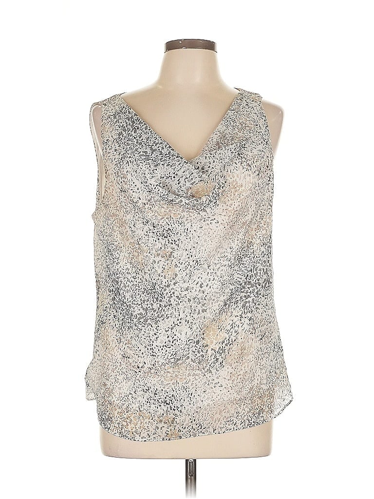 Pre-owned Ann Taylor Factory Sleeveless Blouse In Silver