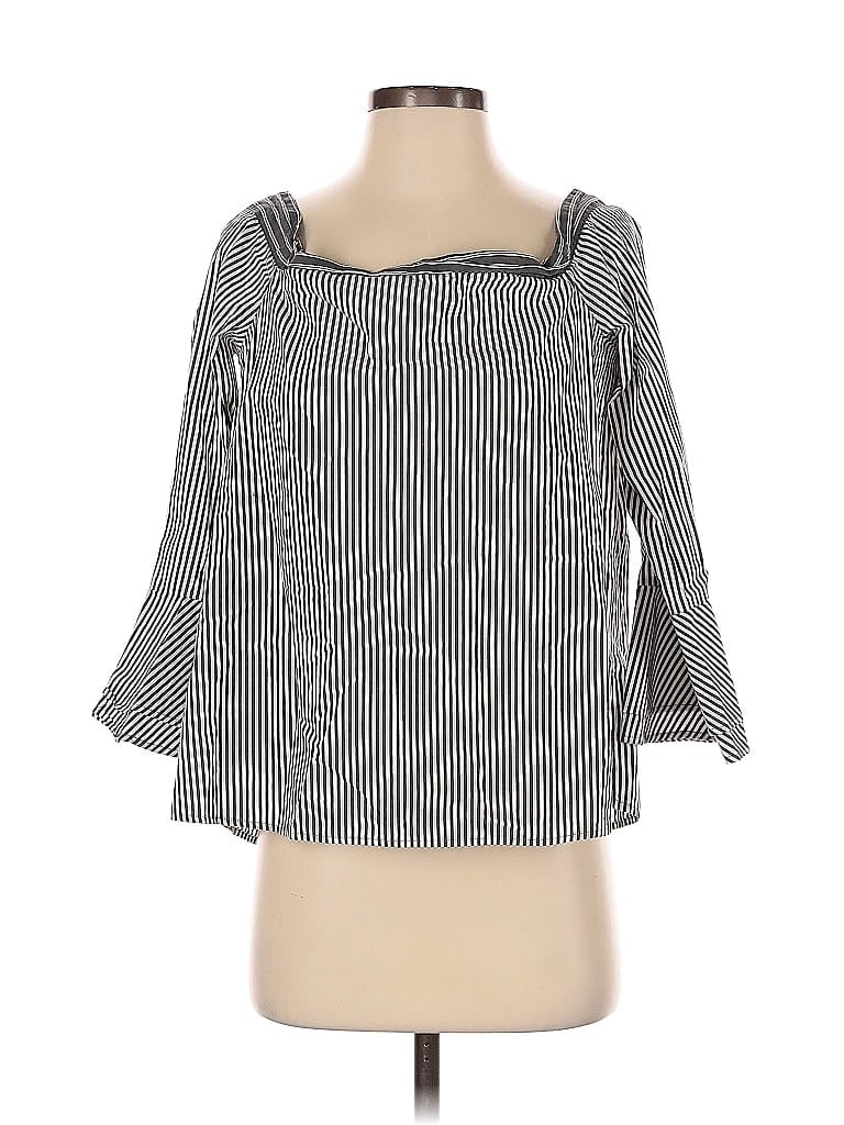 Pre-owned Ann Taylor Loft 3/4 Sleeve Blouse In Black