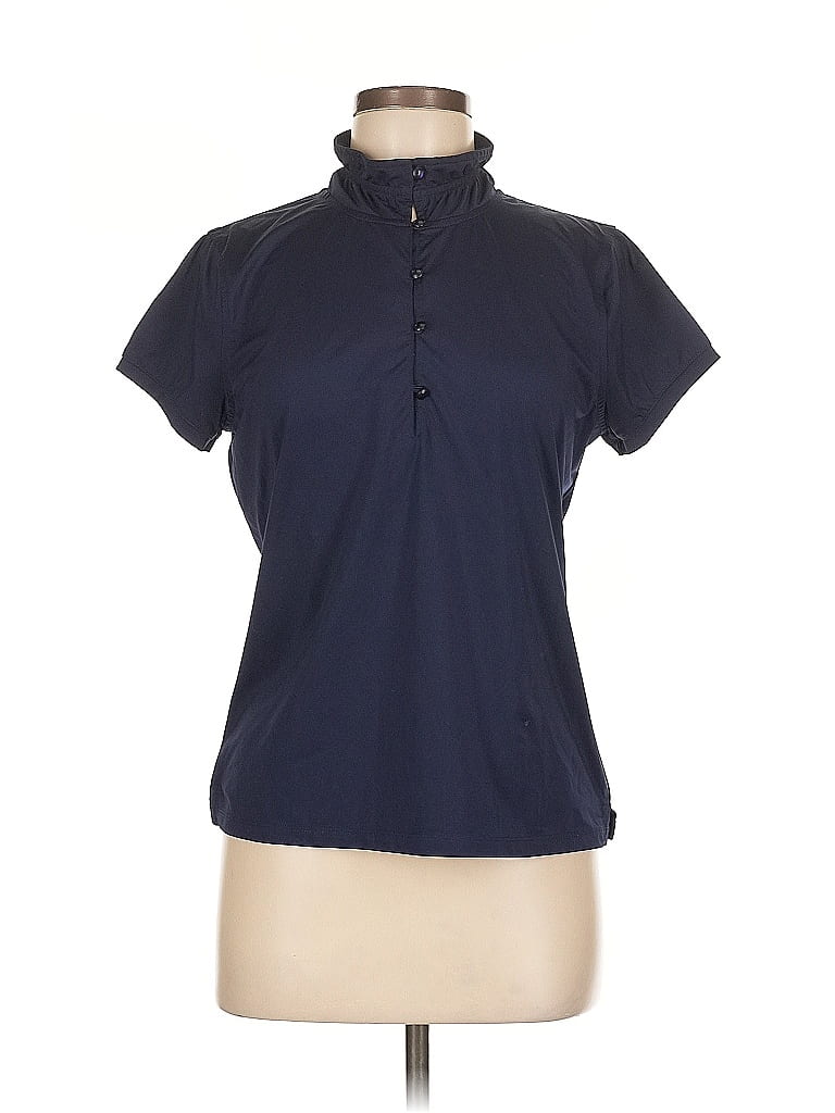 Pre-owned Fairway & Greene Short Sleeve Blouse In Blue