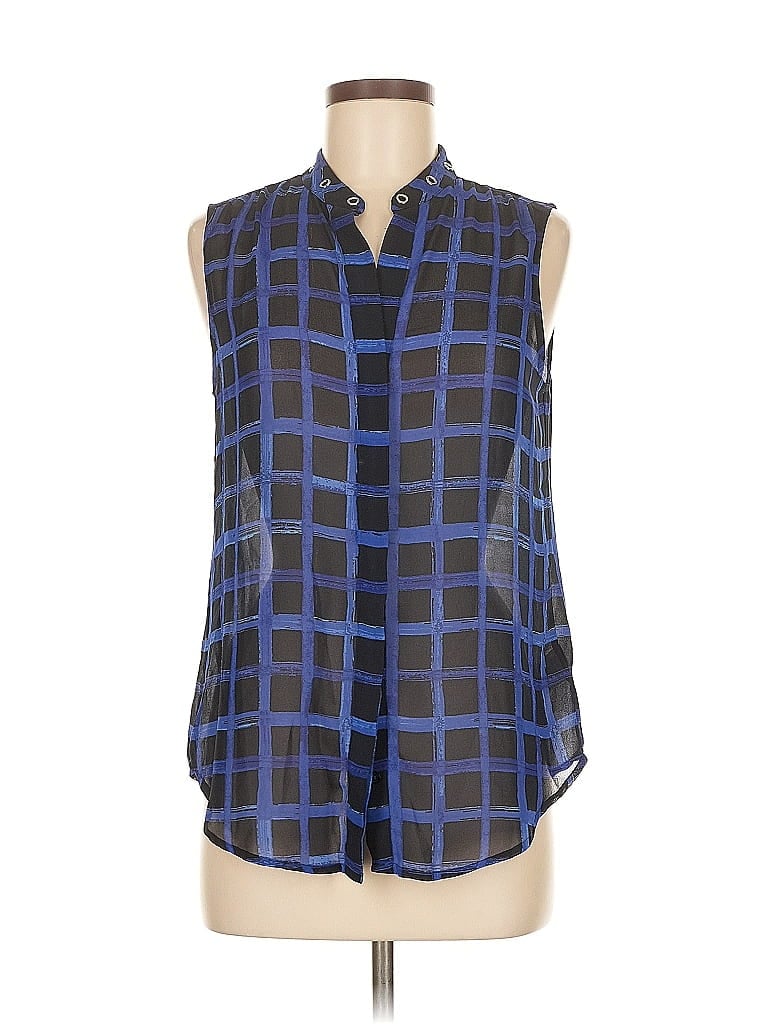 Pre-owned Michael Michael Kors Sleeveless Button Down Shirt In Blue
