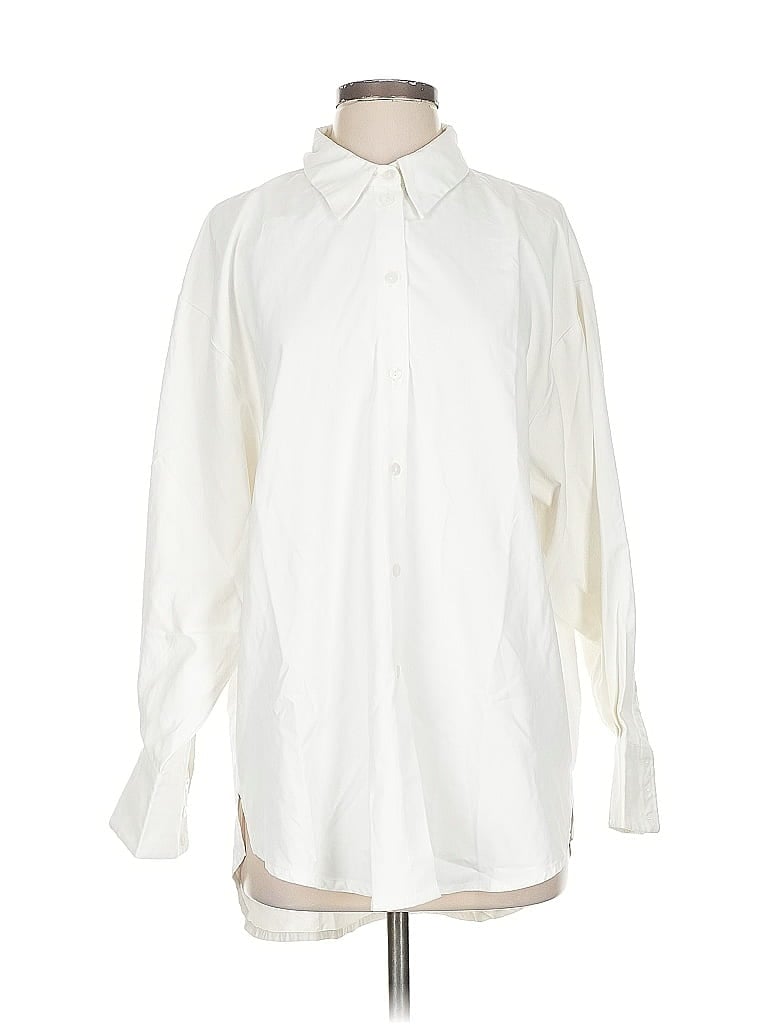 Pre-owned Molly Bracken Long Sleeve Blouse In White