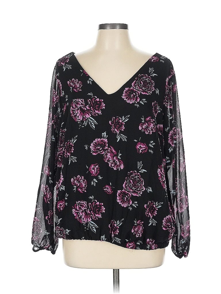 Pre-owned Torrid Long Sleeve Blouse In Black