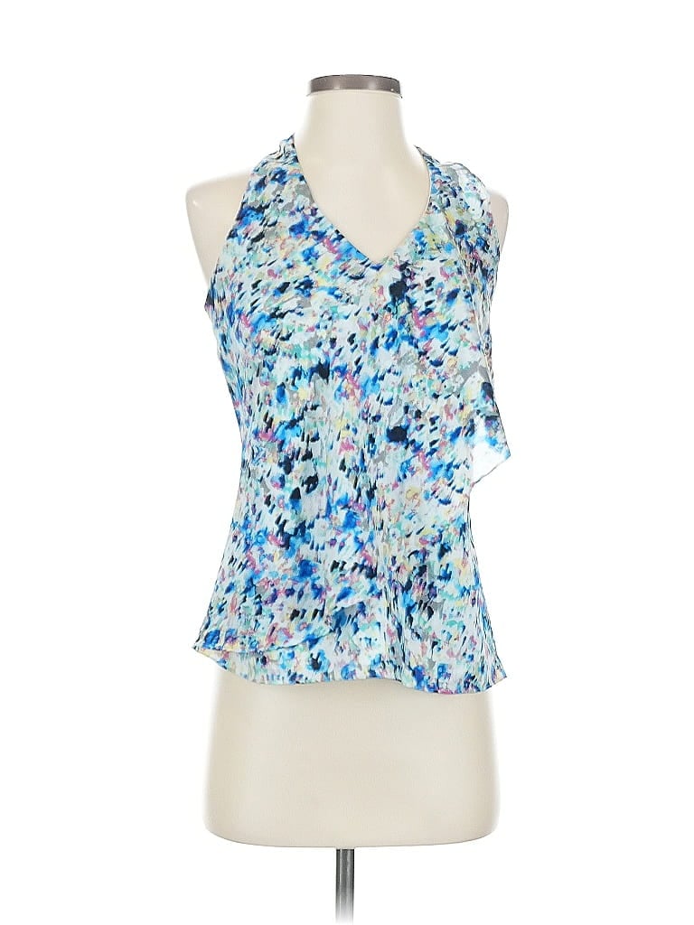 Pre-owned Ann Taylor Factory Sleeveless Blouse In Blue