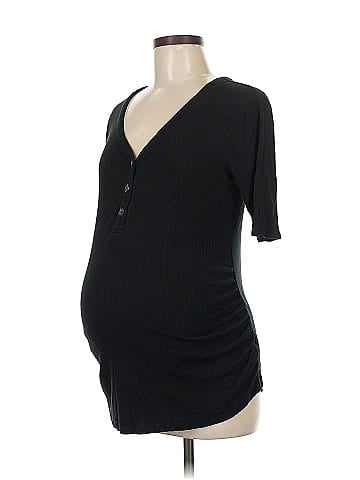 Isabel Maternity Short Sleeve Henley (view 1)