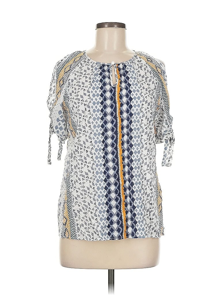 THML Pre-owned Short Sleeve Blouse In Blue