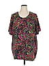 Catherines Floral Black Short Sleeve T-Shirt Size 3X - photo 1