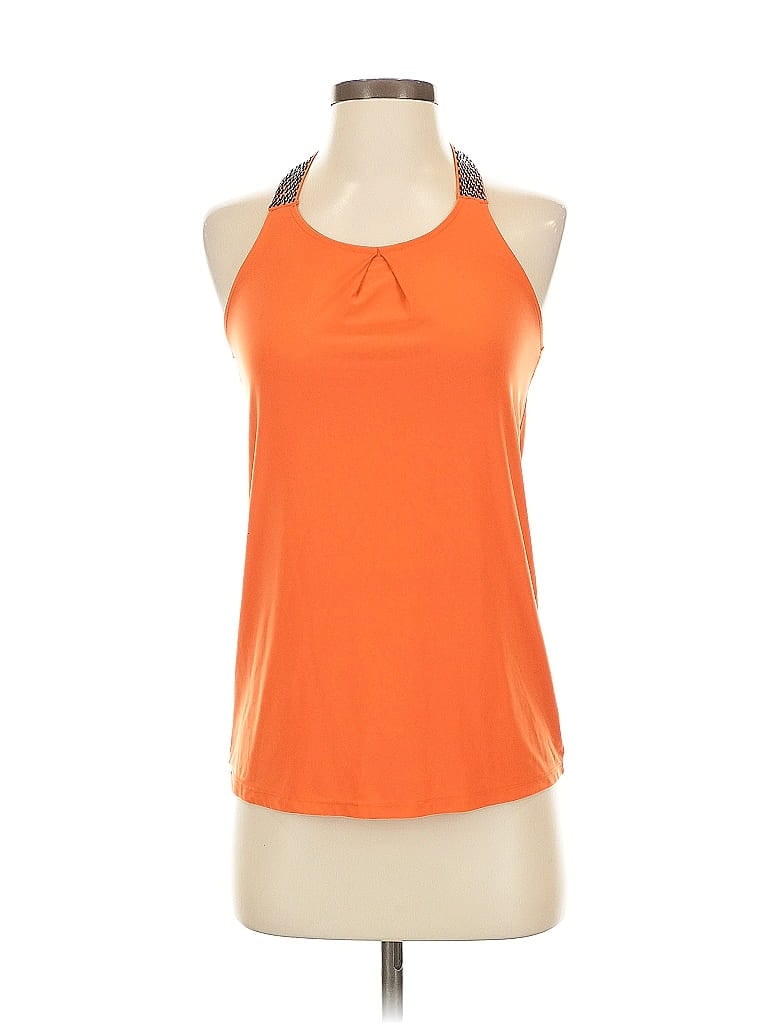 Pre-owned The Limited Sleeveless Top Orange Halter Neckline Tops